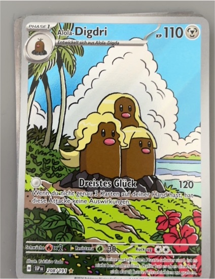 2022 Pokémon SV08 #208 Alolan Dugtrio Illustration Rare — front