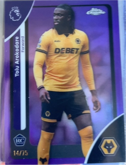 2026 Topps Chrome Premier League #191 Tolu Arokodare — front