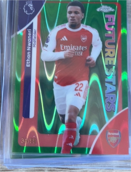 2025-26 Topps Chrome Premier League #19 Ethan Nwaneri Future Stars — front