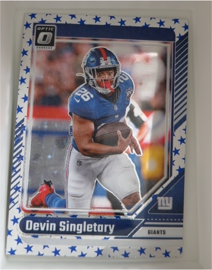 2024 Donruss Optic #146 Devin Singletary Blue Stars — front