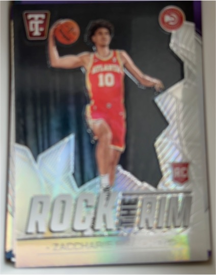 2024-25 Panini Totally Certified Rock the Rim #12 Zaccharie Risacher — front