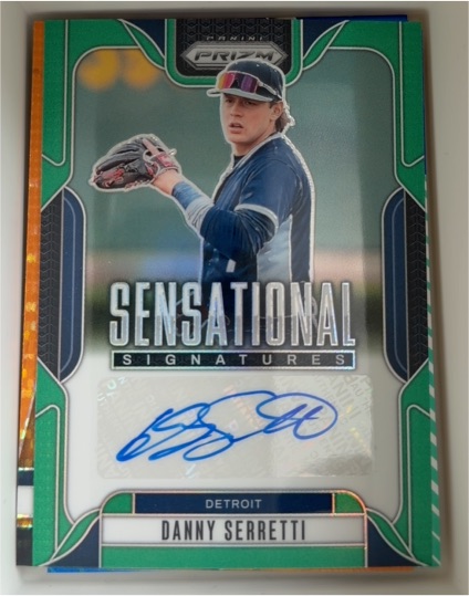 2025 Panini Prizm #SS-DS Danny Serretti Sensational Signatures Green Prizm — front