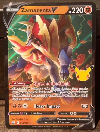 2021 Pokémon TCG Celebrations #018 Zamazenta V — front