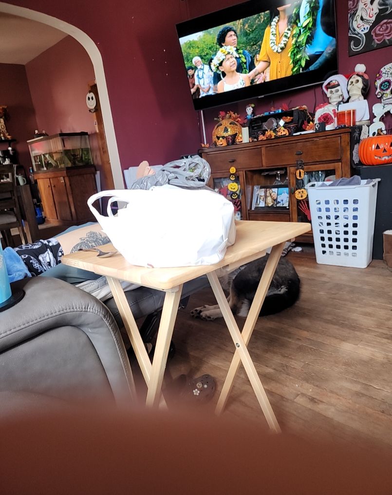 Real Wood TV Folding Tray Casual Home Table Stand Easy to Stow Away — front
