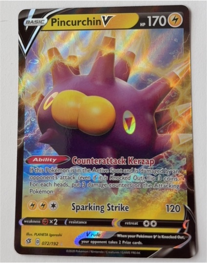 2020 Pokémon TCG Rebel Clash #072 Pincurchin V — front