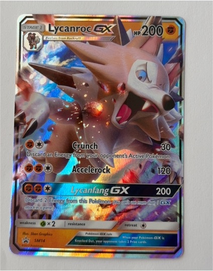 2017 Pokémon Sun & Moon Black Star Promo SM14 Lycanroc GX — front