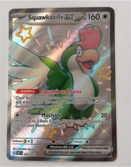 2023 Pokémon TCG Paldean Fates #223 Squawkabilly ex — front