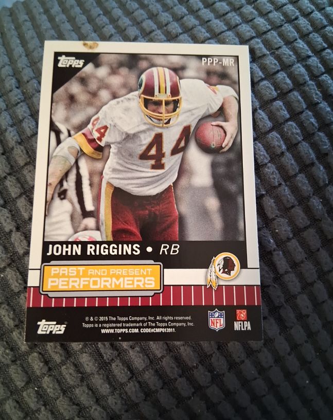 2015 Topps Past and Present Performers John Riggins — front