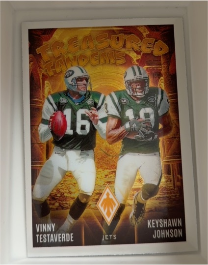 2024 Panini Phoenix #TT-NYJ Vinny Testaverde, Keyshawn Johnson — front
