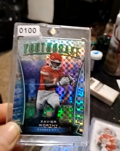 2024 Topps Chrome #Y-18 Xavier Worthy Youthquake X-Fractor Rookie — front