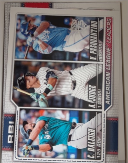2026 Topps #211 Vinnie Pasquantino / Cal Raleigh / Aaron Judge — front