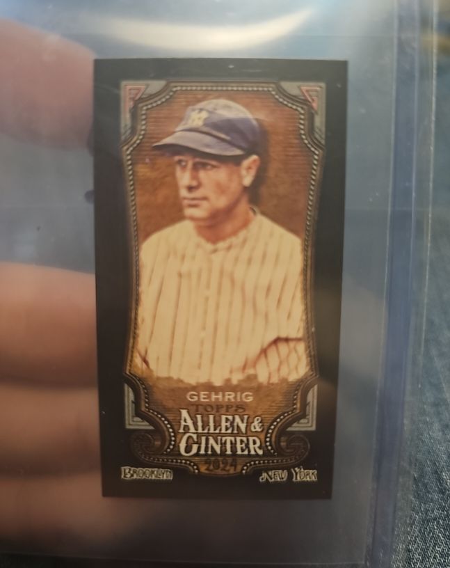 2024 Topps Allen & Ginter #129 Lou Gehrig Mini Black Border — front