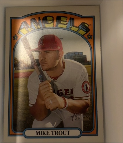 2021 Topps Heritage Oversized 1972 Box Topper #OB-MT Mike Trout — front