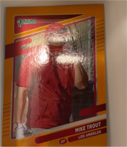 2021 Donruss #170 Mike Trout Orange Holo Photo Variation — front