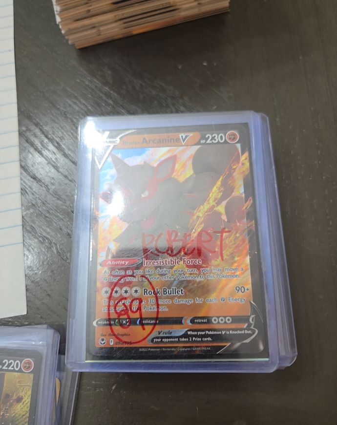 2022 Pokémon Sword & Shield Silver Tempest #090 Hisuian Arcanine V — front