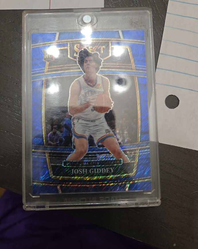 2021-22 Panini Select #58 Josh Giddey Blue Shimmer Prizm Rookie Card — front
