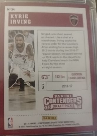 2017 Panini Contenders Draft Picks #34 Kyrie Irving — front