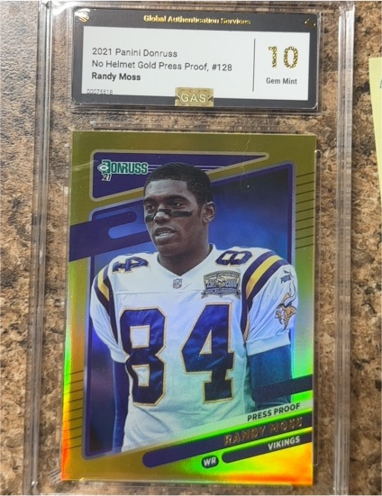 2021 Panini Donruss #128 Randy Moss Gold Press Proof — front