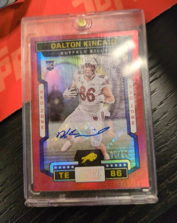2023 Panini Score #338 Dalton Kincaid RC Red Parallel — front