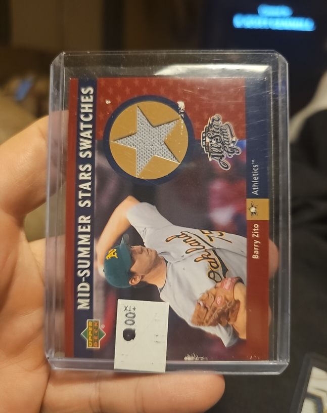 2003 Upper Deck Mid-Summer Stars Swatches #MS-BZ Barry Zito — front