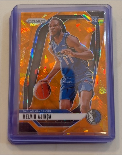 2024-25 Panini Prizm #255 Melvin Ajinca Orange Ice RC — front