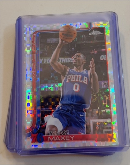 2025-26 Topps Chrome #185 Tyrese Maxey — front