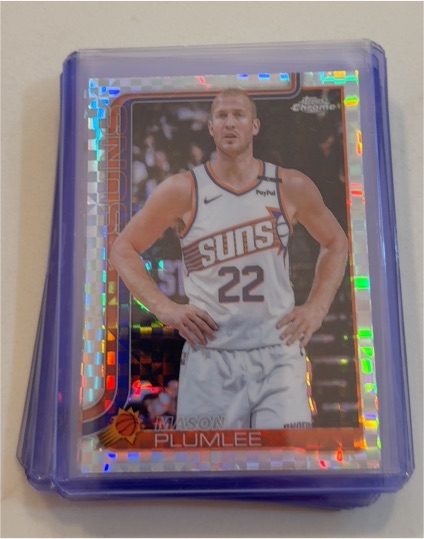 2025-26 Topps Chrome #106 Mason Plumlee X-Fractor — front