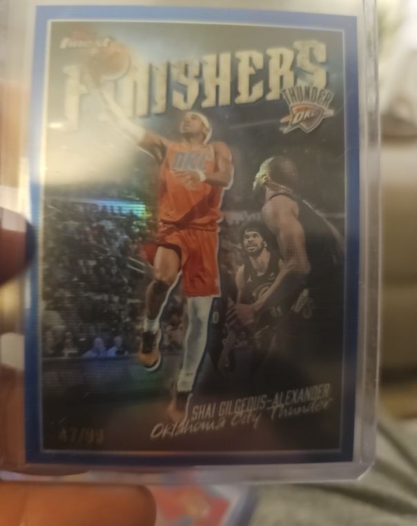 2025-26 Topps Finest #FI-5 Shai Gilgeous-Alexander Thunder Finishers Refractor — front