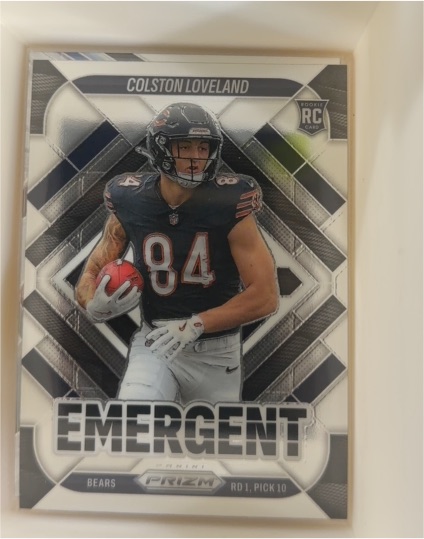 2025 Panini Prizm #20 Colston Loveland Emergent Rookie — front