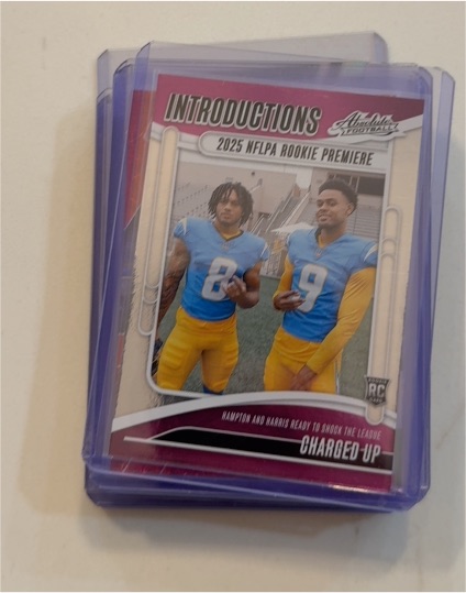 2025 Panini Absolute #I-OHN Charged Up Introductions Omarion Hampton & Tre Harris — front
