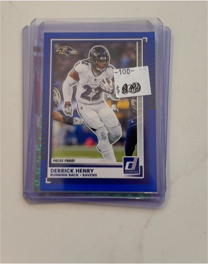 2025 Donruss #153 Derrick Henry Blue Press Proof Baltimore Ravens — front