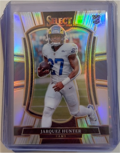 2025 Panini Select Premier Level Silver Prizm #119 Jarquez Hunter — front