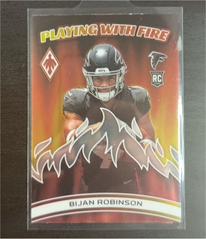 2023 Panini Phoenix #PWF-3 Bijan Robinson Playing with Fire — front