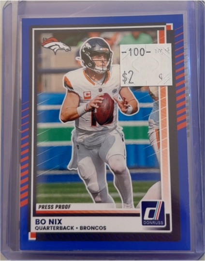 2025 Panini Donruss #39 Bo Nix Press Proof Blue — front