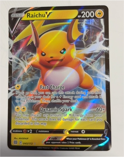 2022 Pokémon Sword & Shield Brilliant Stars #045 Raichu V — front