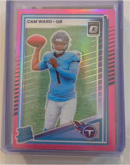 2025 Donruss Optic #350 Cam Ward Rated Rookie Pink Prizm — front