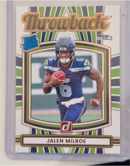 2025 Panini Donruss #18 Jalen Milroe Throwback Rated Rookie — front