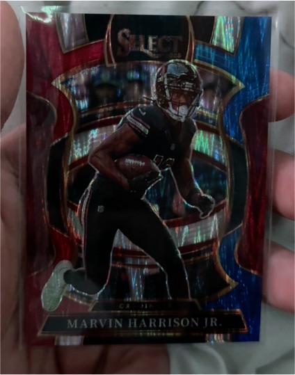 2025 Panini Select #22 Marvin Harrison Jr. Concourse Red & Blue Shock — front