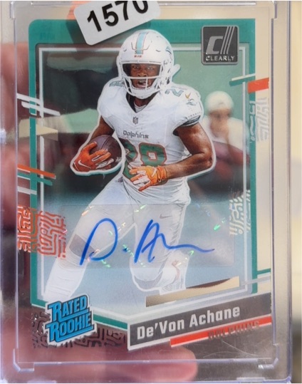 2023 Panini Clearly Donruss #59 De'Von Achane Rated Rookie Autograph — front