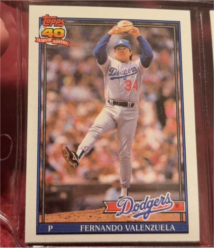 1991 Topps #80 Fernando Valenzuela — front