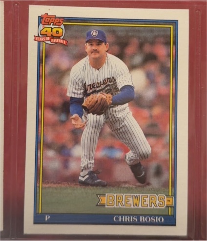 1991 Topps #217 Chris Bosio Milwaukee Brewers — front