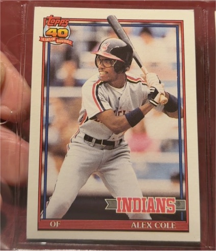 1991 Topps #421 Alex Cole Cleveland Indians — front