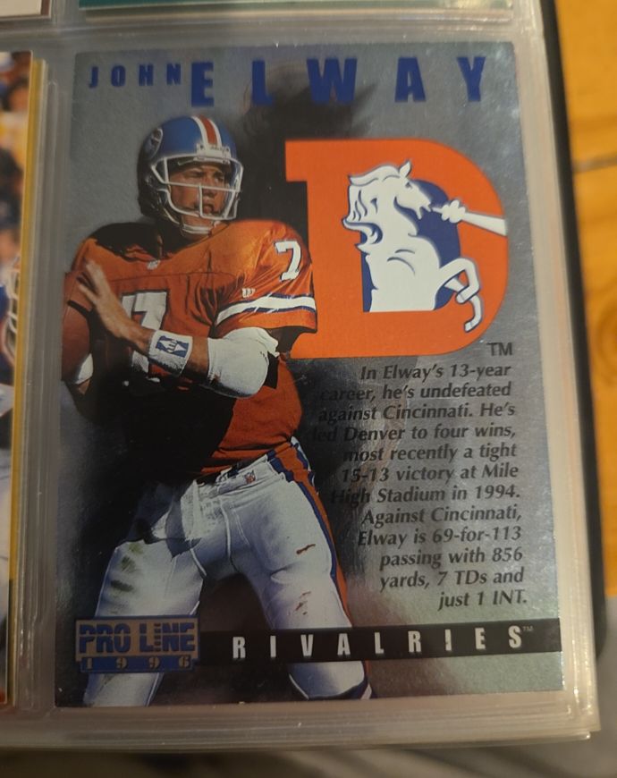 1996 Pro Line #R5 John Elway / Jeff Blake Rivalries — front