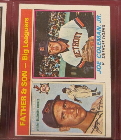 1976 Topps #68 Father & Son - Big Leaguers Joe Coleman / Joe Coleman, Jr. — front