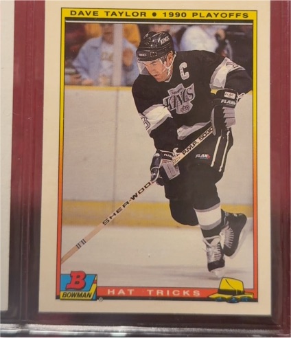 1990-91 Bowman Hat Tricks #22 Dave Taylor — front