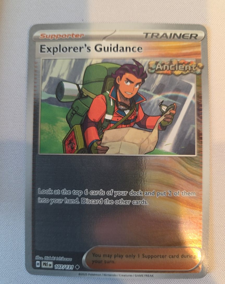 2025 Pokémon Prismatic Evolutions #107 Explorer's Guidance — front