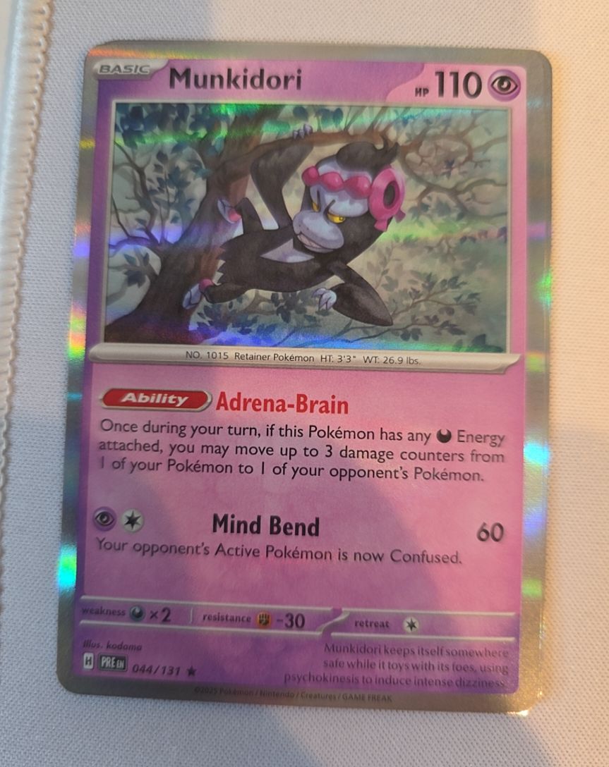 2025 Pokémon Scarlet & Violet Prismatic Evolutions #044 Munkidori — front