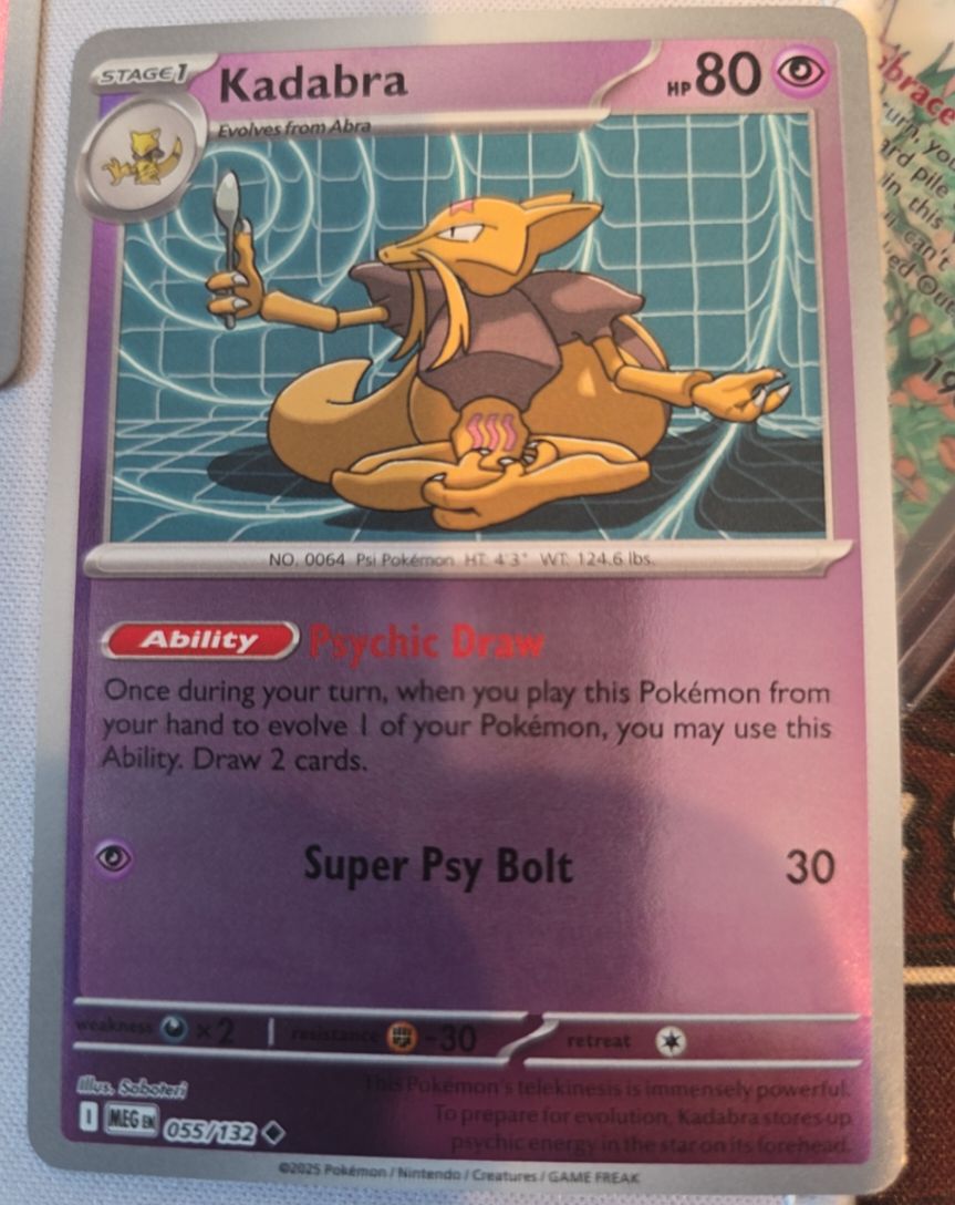 2015 Pokemon ME01: Mega Evolution #055 Kadabra — front