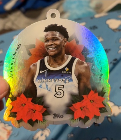 2025-26 Topps Holiday #DCO-AE Anthony Edwards Die-Cut Ornament — front