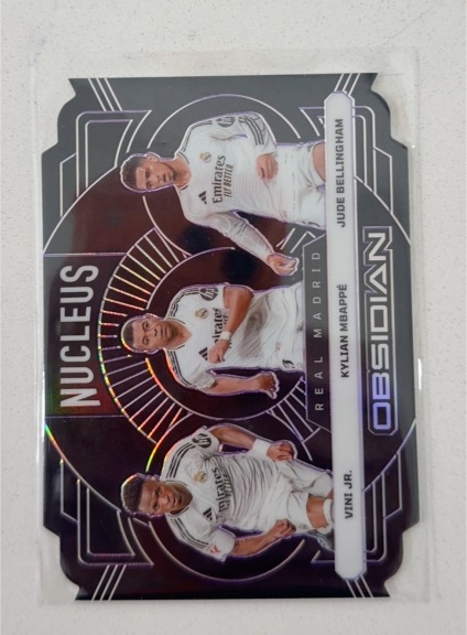 2024-25 Panini Obsidian Nucleus #Kylian Mbappe Jude Bellingham Vini Jr. — front